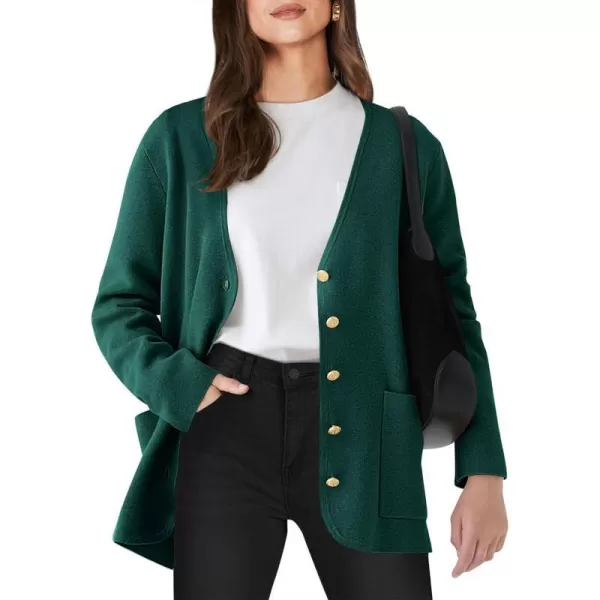 imageANRABESS Women Casual Long Sleeve V Neck Button Down Cardigan Sweater BlazerOpal Green