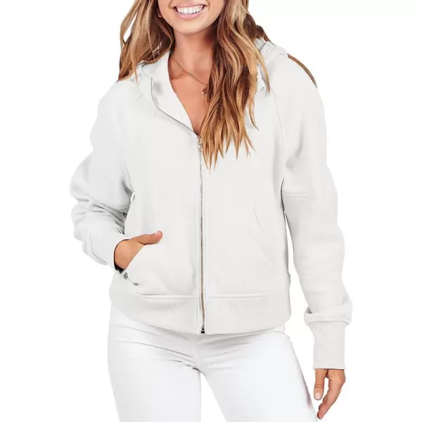 imageANRABESS Women Hoodies Fleece Lined Full Zipper Sweatshirts Long Sleeve Crop Tops Clothes Sweater Thumb HoleWhite