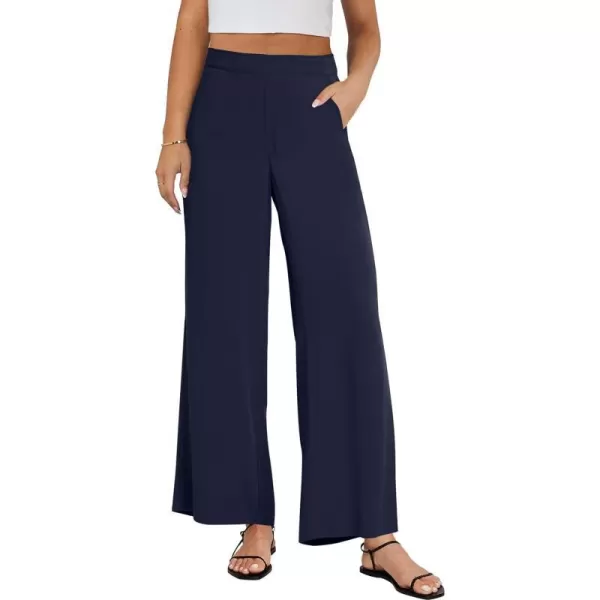 imageANRABESS Women Linen Palazzo Pants Summer Wide Leg High Waisted Casual Loose Flowy Work Pant Trousers with PocketNavy Blue