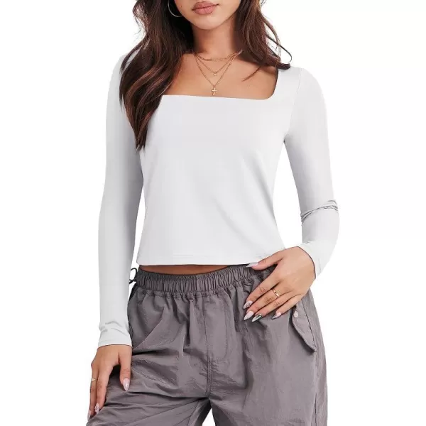 imageANRABESS Women Long Sleeve Crop Top Sexy Fitted Going Out Square Neck Basic T Shirt Top TeesWhite