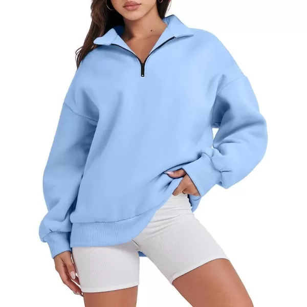 imageANRABESS Women Long Sleeve Oversized Half Zip Pullover Sweatshirt Y2K Hoodie Sweater Trendy Fall ClothesSky