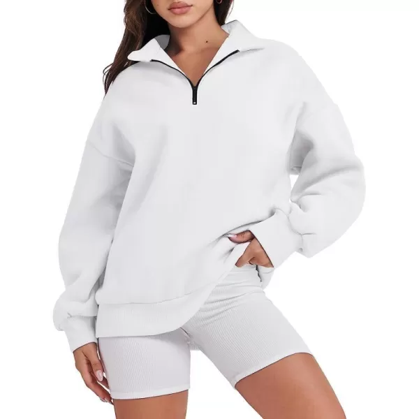 imageANRABESS Women Long Sleeve Oversized Half Zip Pullover Sweatshirt Y2K Hoodie Sweater Trendy Fall ClothesWhite