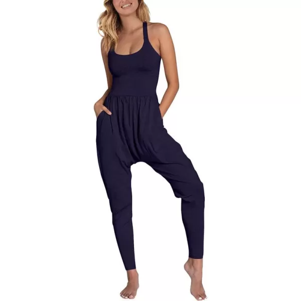 imageANRABESS Women Summer Casual Loose Sleeveless Jumpsuit Romper Tank Harem Overalls Yoga OutfitsNavy Blue