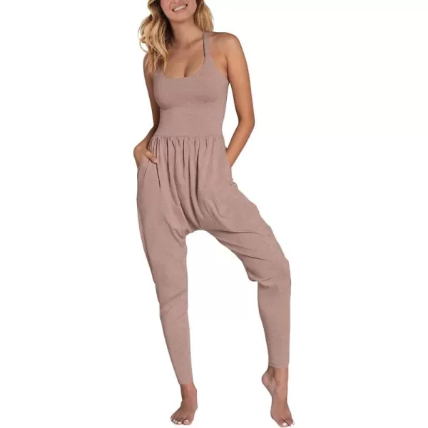 imageANRABESS Women Summer Casual Loose Sleeveless Jumpsuit Romper Tank Harem Overalls Yoga OutfitsTaupe