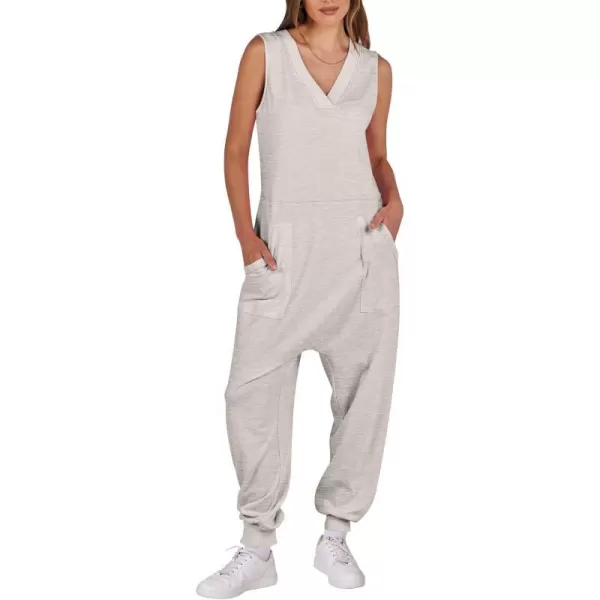 imageANRABESS Women Summer Casual Sleeveless V Neck Harem Jumpsuits One Piece Outfits Baggy Loose Lounge Rompers JumperBeige