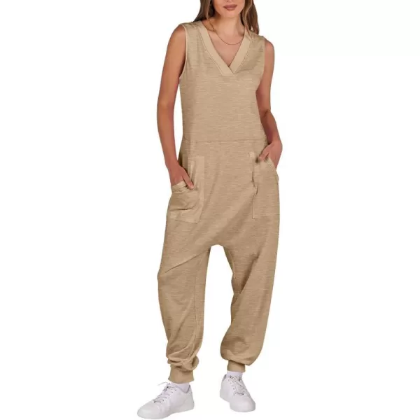 imageANRABESS Women Summer Casual Sleeveless V Neck Harem Jumpsuits One Piece Outfits Baggy Loose Lounge Rompers JumperKhaki