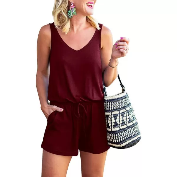 imageANRABESS Women Summer Loose Solid Sleeveless Jumpsuit Rompers Spaghetti Strap Adjustable Waist Short Pant RompersWinered
