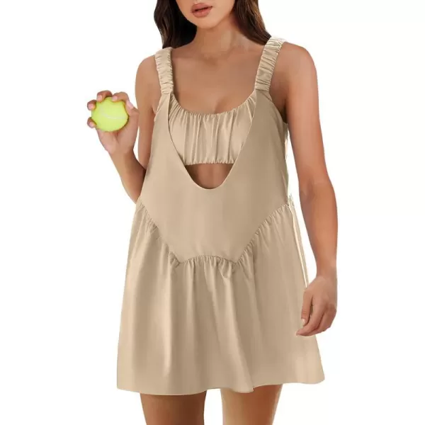 imageANRABESS Women Summer Sleeveless Mini Dress Builtin Bra and Shorts Casual Cutout Workout Athletic 2 Piece Tennis DressesApricot