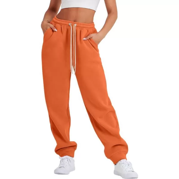 imageANRABESS Women Sweatpants Baggy High Waist Fleece Athletic Jogger Pant Trousers Y2K Teen GirlsOrange