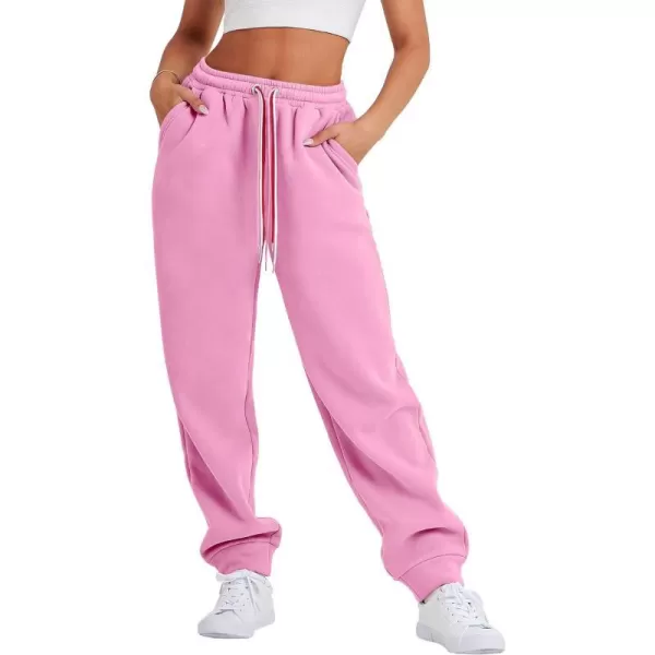 imageANRABESS Women Sweatpants Baggy High Waist Fleece Athletic Jogger Pant Trousers Y2K Teen GirlsPink