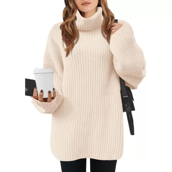 imageANRABESS Womens 2023 Fall Turtleneck Oversized Pullover Sweaters Long Sleeves Ribbed Knit Chunky Sweater TopsApricot