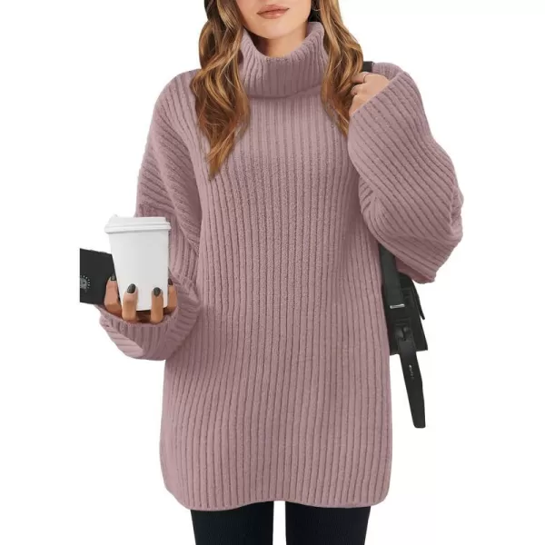 imageANRABESS Womens 2023 Fall Turtleneck Oversized Pullover Sweaters Long Sleeves Ribbed Knit Chunky Sweater TopsNutmeg