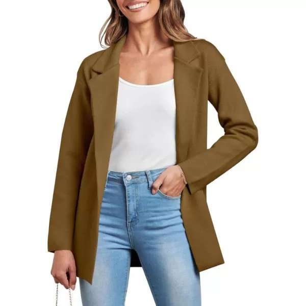 imageANRABESS Womens 2023 Open Front Cardigan Coats Long Sleeve Lapel Casual Chunky Sweater Blazer Jacket for Fall WinterBrown