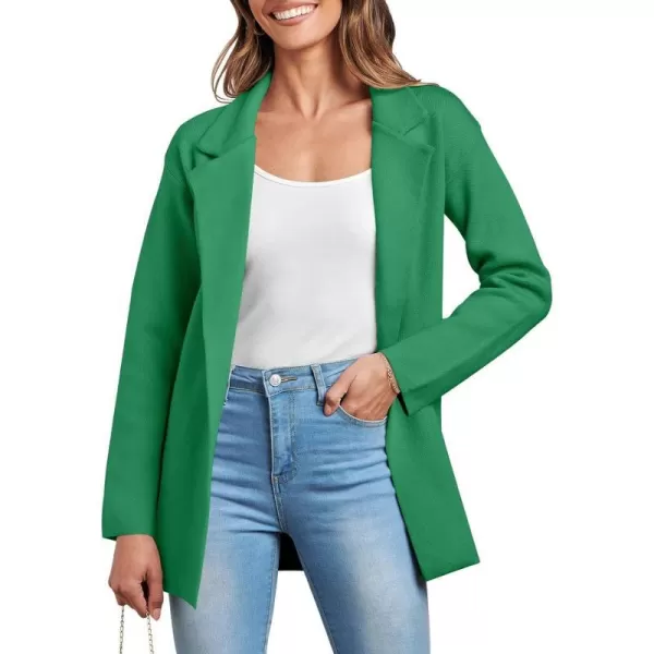 imageANRABESS Womens 2023 Open Front Cardigan Coats Long Sleeve Lapel Casual Chunky Sweater Blazer Jacket for Fall WinterGreen