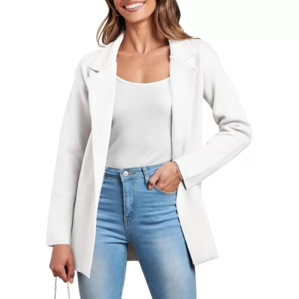 imageANRABESS Womens 2023 Open Front Cardigan Coats Long Sleeve Lapel Casual Chunky Sweater Blazer Jacket for Fall WinterWhite