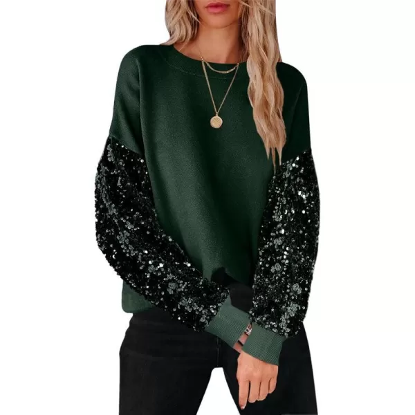 imageANRABESS Womens 2023 Trendy Sweaters Long Sleeve Crewneck Cable Knit Pullover Oversized Casual Chunky TopsDark Green 02