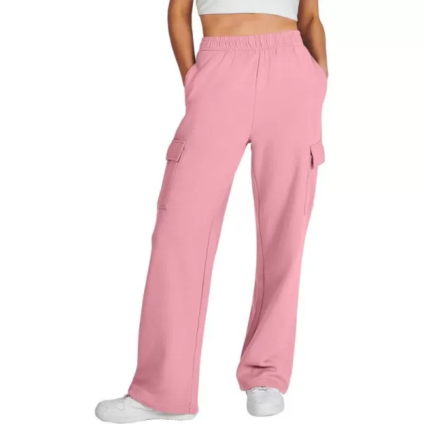 imageANRABESS Womens Cargo Sweatpants Casual Baggy Fleece High Waisted Athletic Lounge PantsPink