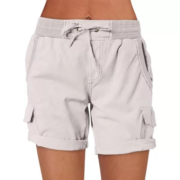 imageANRABESS Womens Casual Dressy High Waist Cotton Cargo Shorts 2024 Spring Fashion Hiking Outdoor Lounge Shorts 6 PocketsBeige