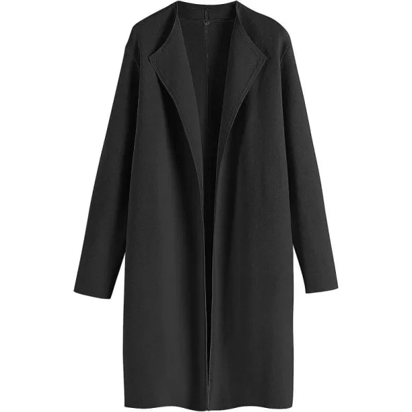 imageANRABESS Womens Casual Long Sleeve Classy Draped Open Front Jackets Long Knitted Cardigan SweaterBlack