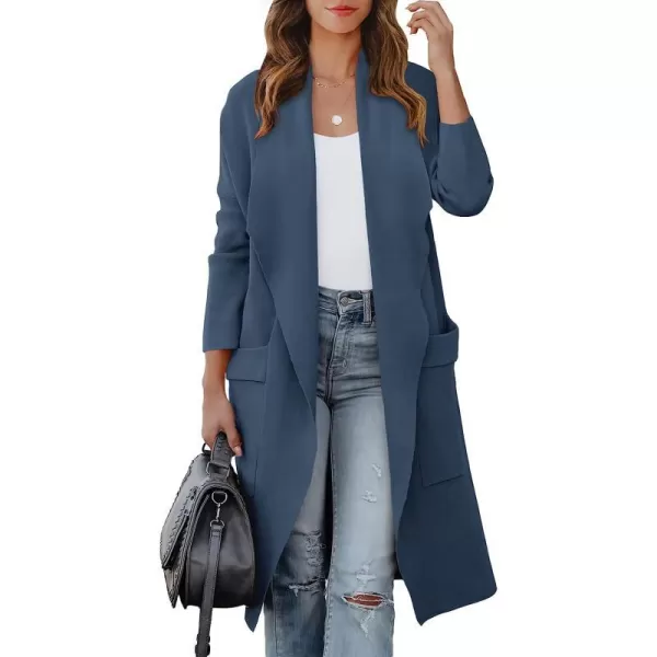imageANRABESS Womens Casual Long Sleeve Draped Open Front Knit Pockets Long Cardigan Jackets SweaterDeep Blue