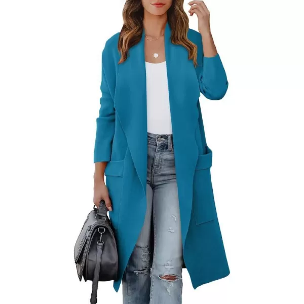 imageANRABESS Womens Casual Long Sleeve Draped Open Front Knit Pockets Long Cardigan Jackets SweaterLake
