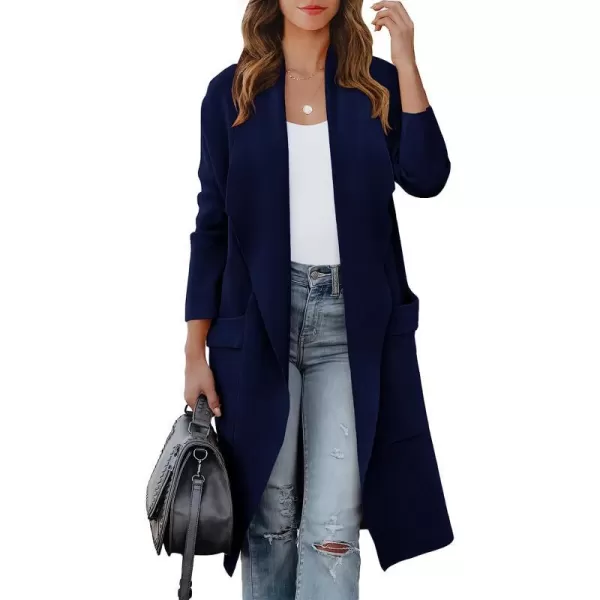 imageANRABESS Womens Casual Long Sleeve Draped Open Front Knit Pockets Long Cardigan Jackets SweaterNavy Blue