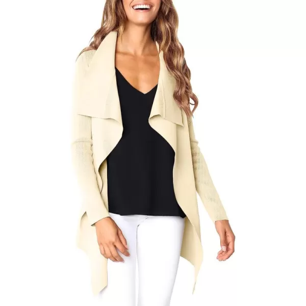 imageANRABESS Womens Casual Long Sleeve Open Front Jackets Knitted Cardigan Sweater with BeltPink Apricot