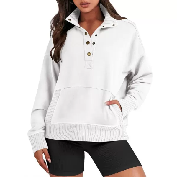 imageANRABESS Womens Casual Long Sleeve Sweatshirt Button Up V Neck Loose Henley Pullover Tops with PocketsWhite
