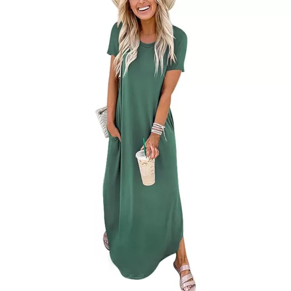 imageANRABESS Womens Casual Loose Short Sleeve Long Dress Split Maxi Summer Beach Dress with Pockets03 Grass