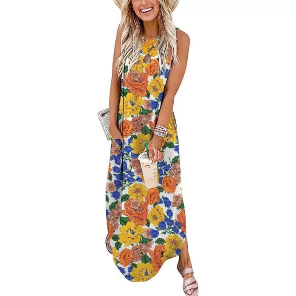imageANRABESS Womens Casual Loose Sleeveless Beach Dress Criss Cross Slit Side Summer Maxi Sun DressesFloral 04