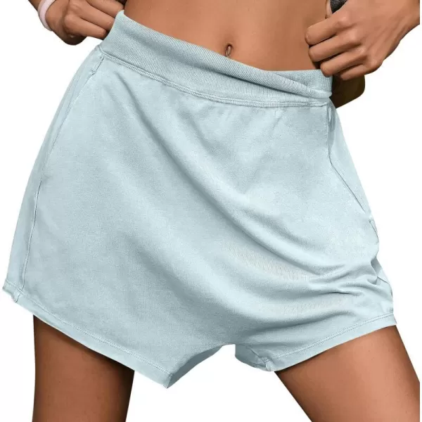 imageANRABESS Womens Casual Loose Summer High Waisted Shorts Gym Yoga Harem Comfy Short with Pockets Fashion Clothes 2024Mint Green