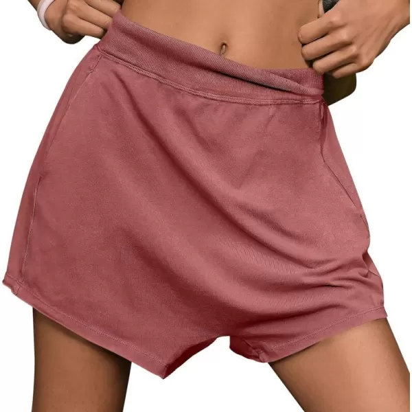 imageANRABESS Womens Casual Loose Summer High Waisted Shorts Gym Yoga Harem Comfy Short with Pockets Fashion Clothes 2024Rust