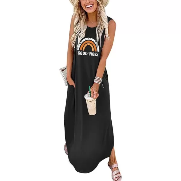 imageANRABESS Womens Casual Loose Sundress Long Dress Sleeveless Split Maxi Dresses Summer Beach Dress with Pockets02 Black Rainbow