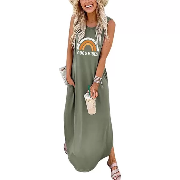 imageANRABESS Womens Casual Loose Sundress Long Dress Sleeveless Split Maxi Dresses Summer Beach Dress with Pockets02 Olive Rainbow