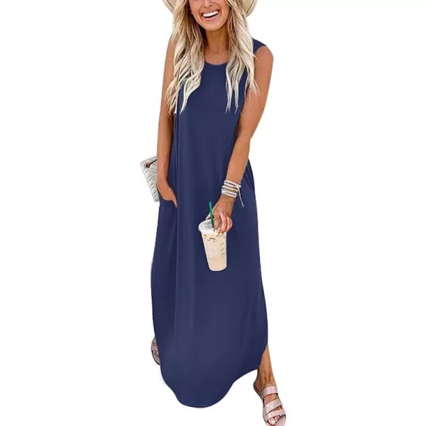 imageANRABESS Womens Casual Loose Sundress Long Dress Sleeveless Split Maxi Dresses Summer Beach Dress with PocketsBlue