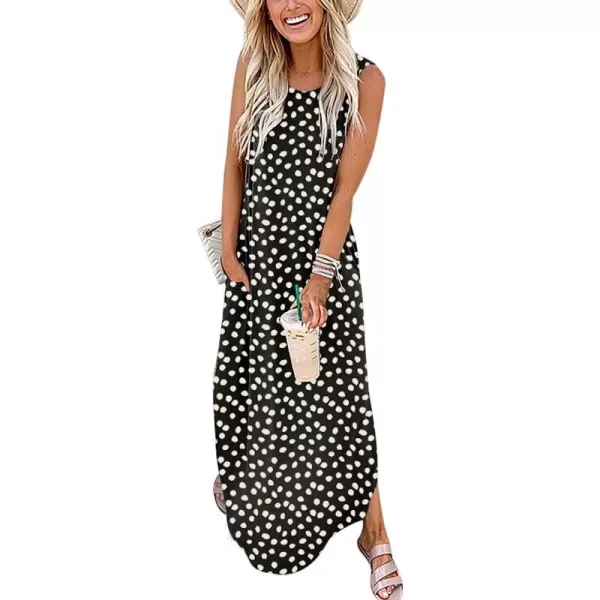imageANRABESS Womens Casual Loose Sundress Long Dress Sleeveless Split Maxi Dresses Summer Beach Dress with PocketsDot 01