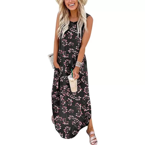 imageANRABESS Womens Casual Loose Sundress Long Dress Sleeveless Split Maxi Dresses Summer Beach Dress with PocketsFloral 01