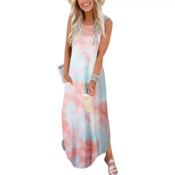 imageANRABESS Womens Casual Loose Sundress Long Dress Sleeveless Split Maxi Dresses Summer Beach Dress with PocketsLight BluePink