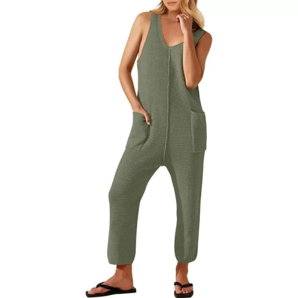 imageANRABESS Womens Casual Sleeveless Knit Sweater Jumpsuits Rompers Summer One Piece Lounge OutfitsOlive