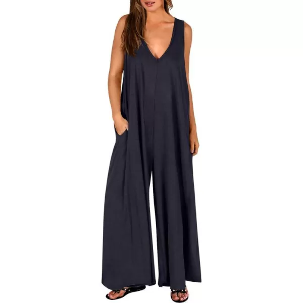 imageANRABESS Womens Casual Summer Loose Jumpsuits Sleeveless Tank V Neck Wide Leg Long Pant Rompers Baggy Jumper with PocketsNavy Blue