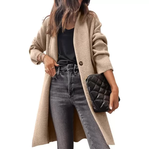 imageANRABESS Womens Fuzzy Cardigan Open Front Long Sleeve Oversized Button Fleece Sweaters Jacket 2023 Trendy CoatKhaki