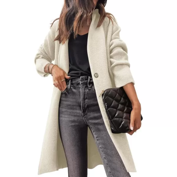 imageANRABESS Womens Fuzzy Cardigan Open Front Long Sleeve Oversized Button Fleece Sweaters Jacket 2023 Trendy CoatWhite