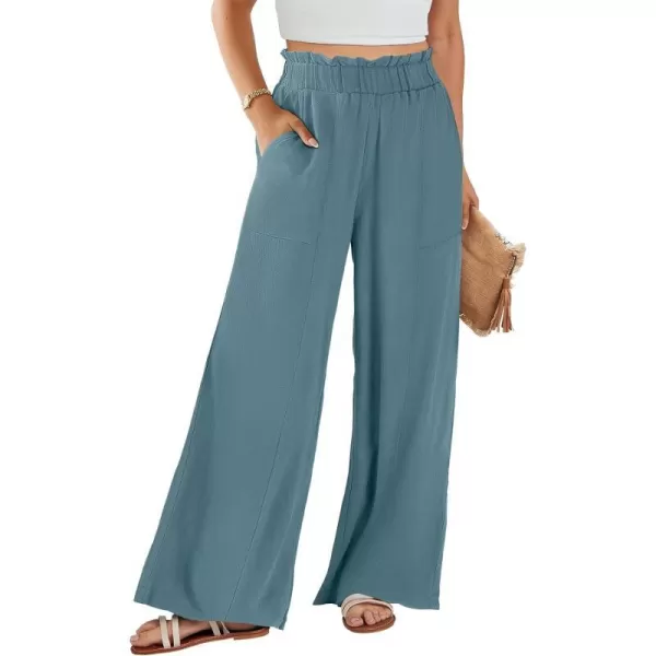 imageANRABESS Womens Linen Palazzo Pants Summer Casual Loose High Waist Wide Leg Pant Lounge Beach Trousers with PocketLake