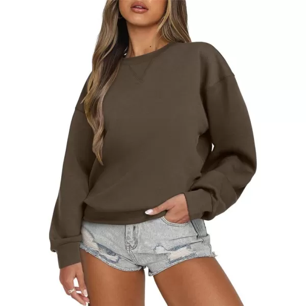 imageANRABESS Womens Long Sleeve Crewneck Shirt Top Loose Fit 2024 Fashion Pullover SweatshirtsCoffee