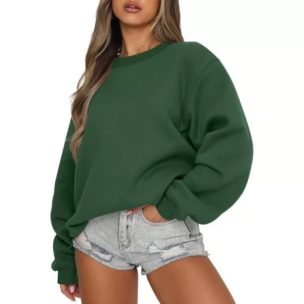 imageANRABESS Womens Long Sleeve Sweatshirt Casual Crewneck Loose Fit Pullover Hoodie Fleece Fall TopsDark Green