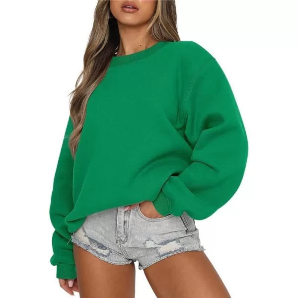 imageANRABESS Womens Long Sleeve Sweatshirt Casual Crewneck Loose Fit Pullover Hoodie Fleece Fall TopsGreen