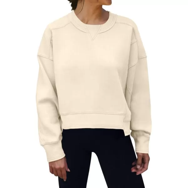 imageANRABESS Womens Long Sleeve Sweatshirt Crewneck Casual Cropped Pullover Top 2023 Winter Trendy ClothesApricot