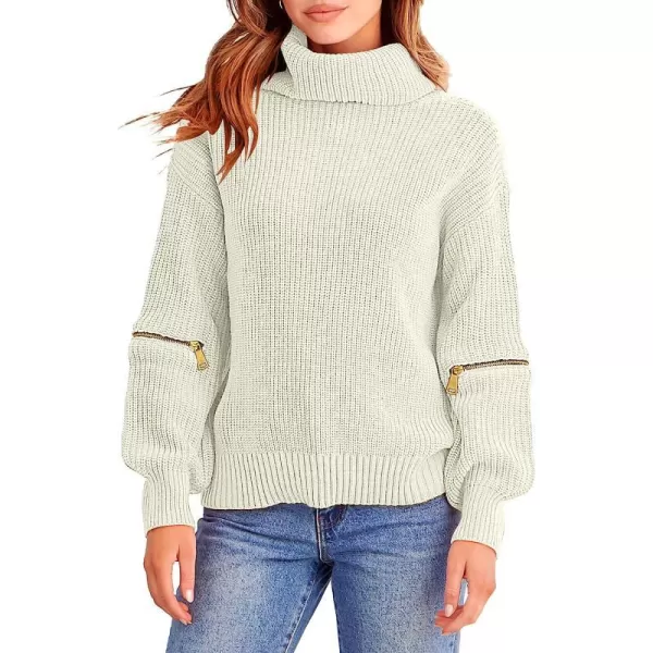 imageANRABESS Womens Long Sleeve Turtleneck Chunky Knit Loose Oversized Sweater Pullover Jumper Tops02white