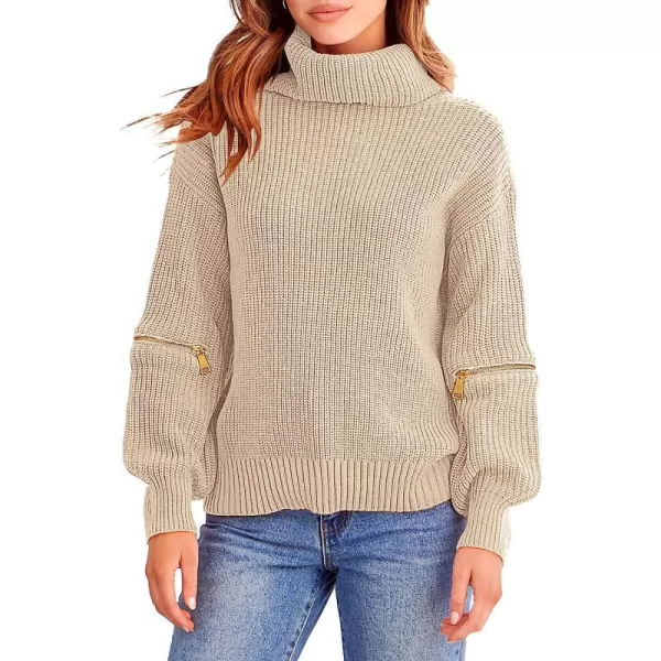 imageANRABESS Womens Long Sleeve Turtleneck Chunky Knit Loose Oversized Sweater Pullover Jumper Tops04apricot