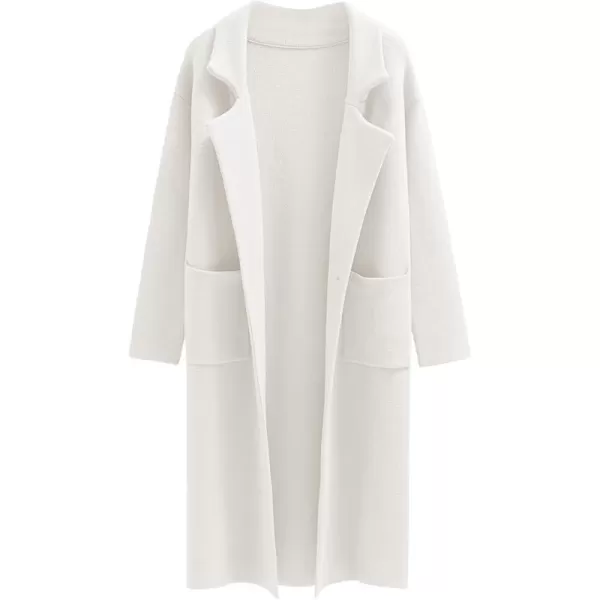 imageANRABESS Womens Long Sweater Coats Open Front Knit Cardigans Long Sleeve Lapel Oversized Fall Winter Coatigan JacketsWhite